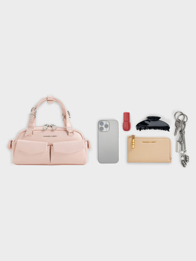Rachel Multi-Pocket Bowling Bag, Soft Pink, hi-res