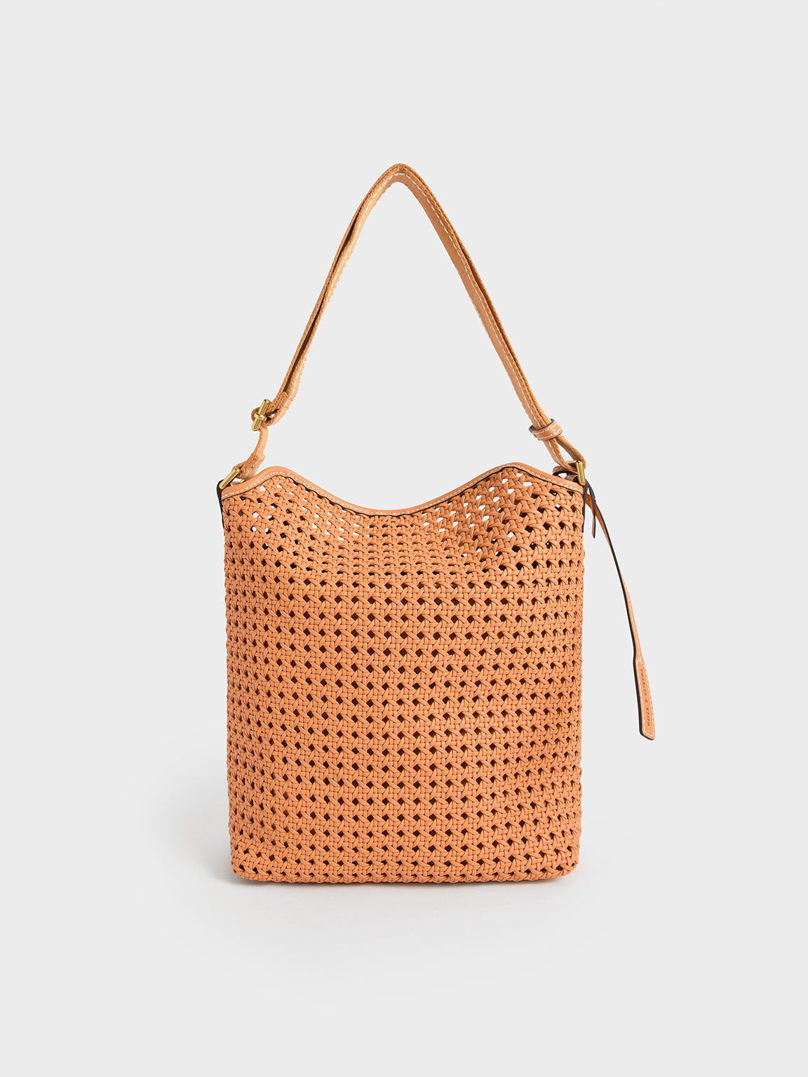 Cecily Woven Large Shoulder Bag, Pumpkin, hi-res