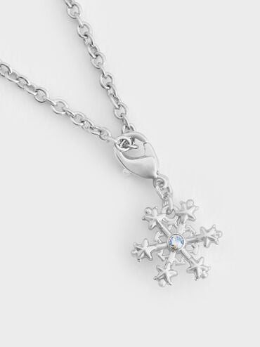 Athalia Crystal-Embellished Snowflake Charm, Silver, hi-res