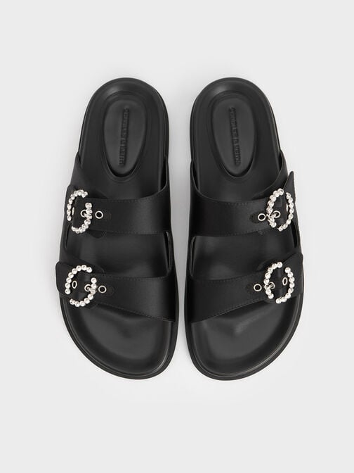 寶石釦帶厚底拖鞋, 黑色特別款, hi-res