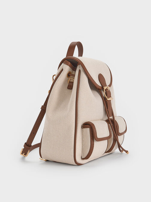 Bryna Canvas Backpack, Taupe Canvas, hi-res