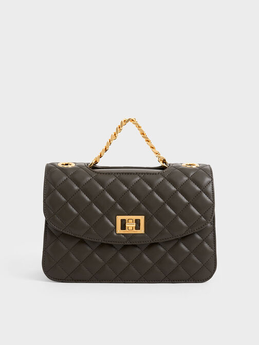 Quilted Clutch, Dark Moss, hi-res