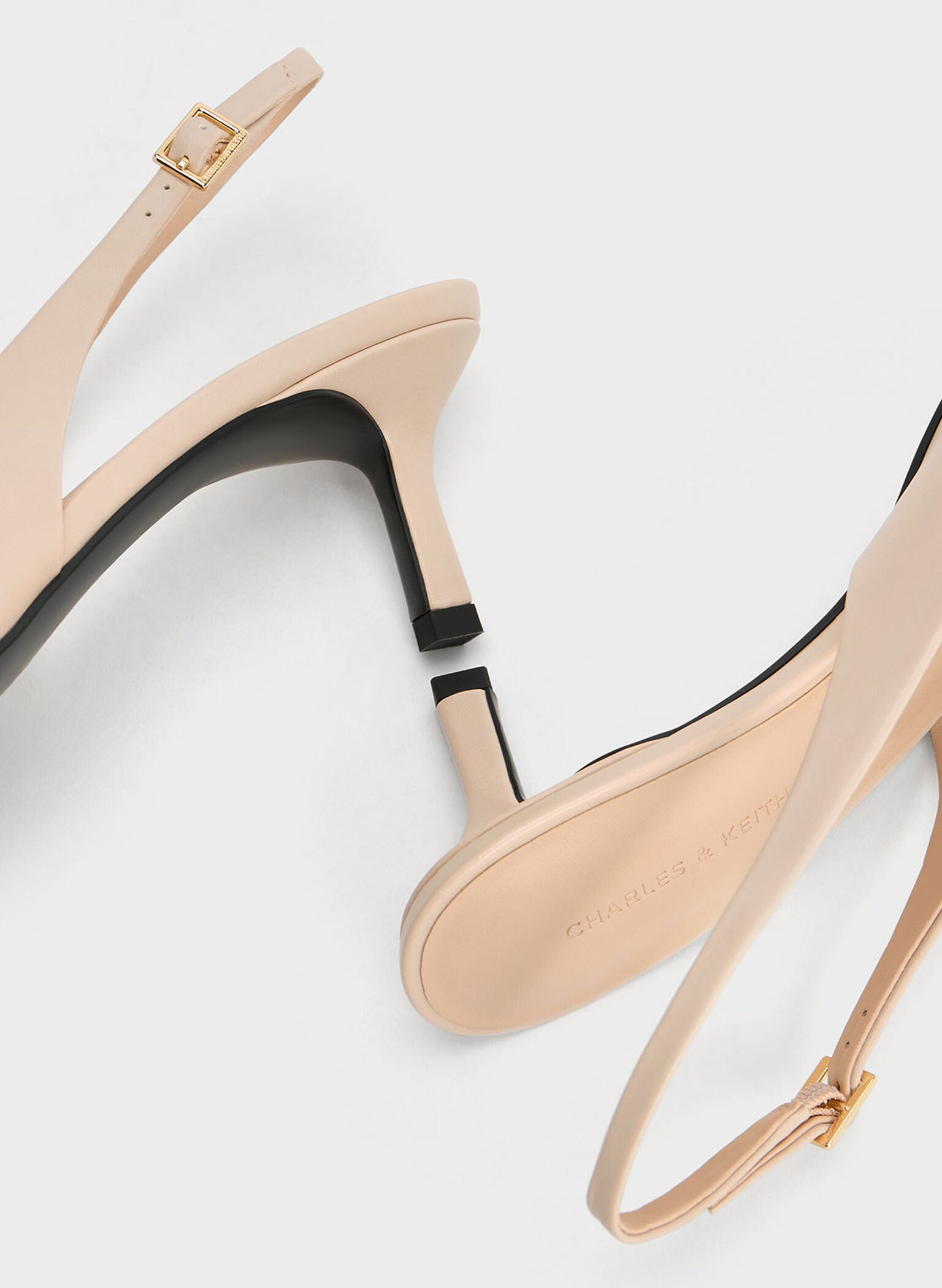 Leslie Metallic-Accent Slingback Pumps, Nude, hi-res