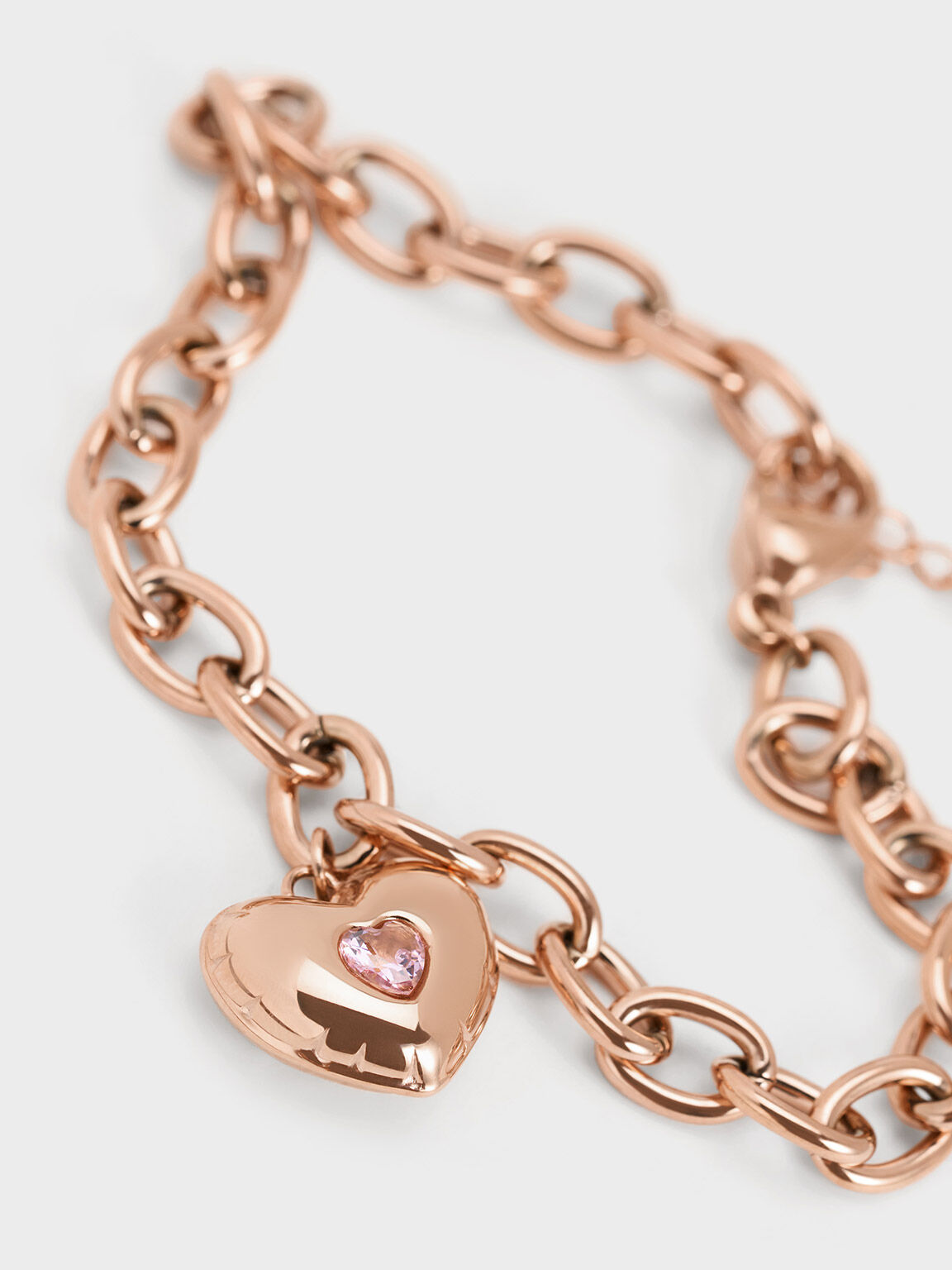 Buy Five of Heart Charms Rose Gold Chain Bracelet Online – The Jewelbox