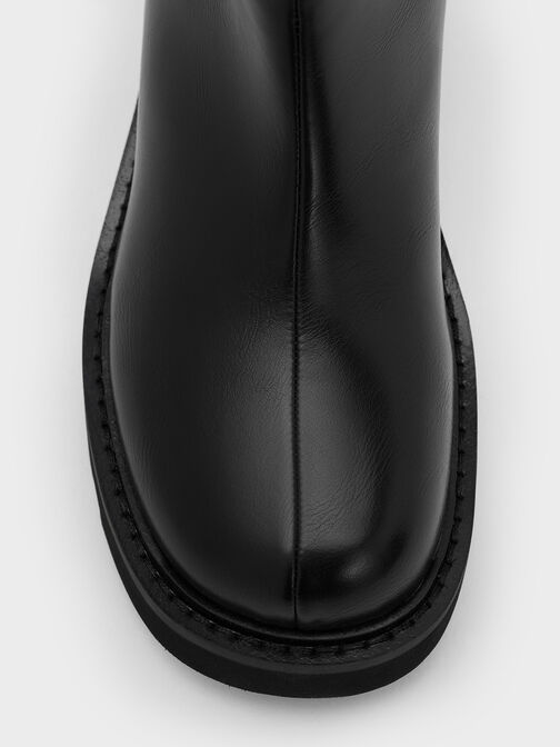 Girls' Chunky Ankle Boots, Black, hi-res