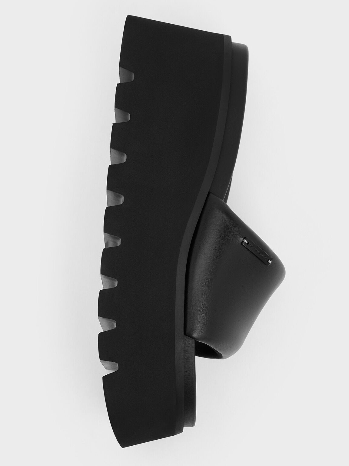 Black Puffy Strap Flatform Sandals CHARLES KEITH CA