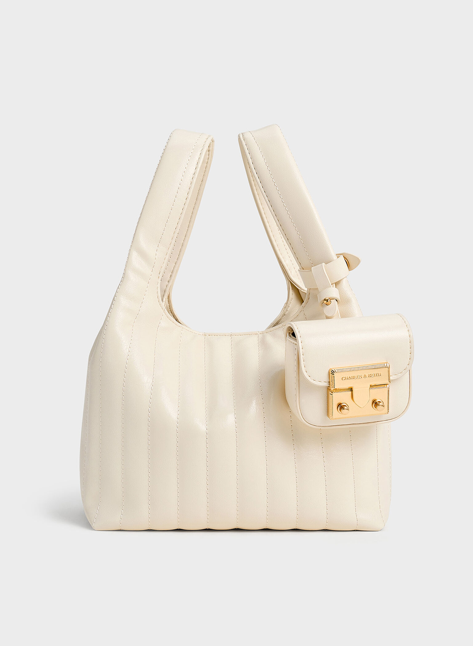 Donna Crinkle-Effect Tote Bag, Cream, hi-res