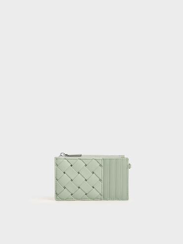 Woven Multi-Slot Card Holder, Mint Green, hi-res