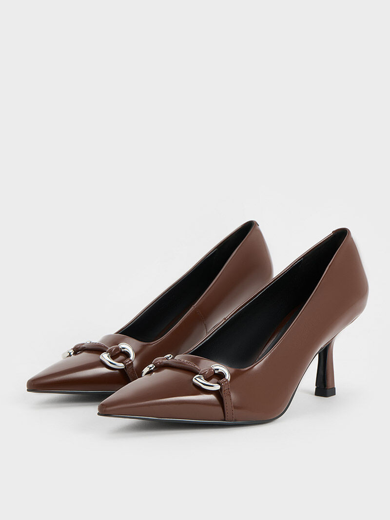 Sergio Rossi Metallic Brown Patent Leather Pointed Toe Pumps Size 38 Sergio  Rossi | TLC