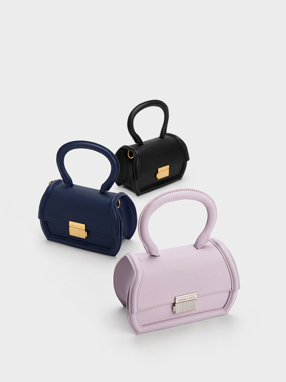 Leona Sculptural Top Handle Bag, Lilac, hi-res