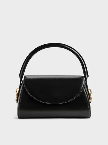 Kaila Front Flap Top Handle Bag, Black, hi-res