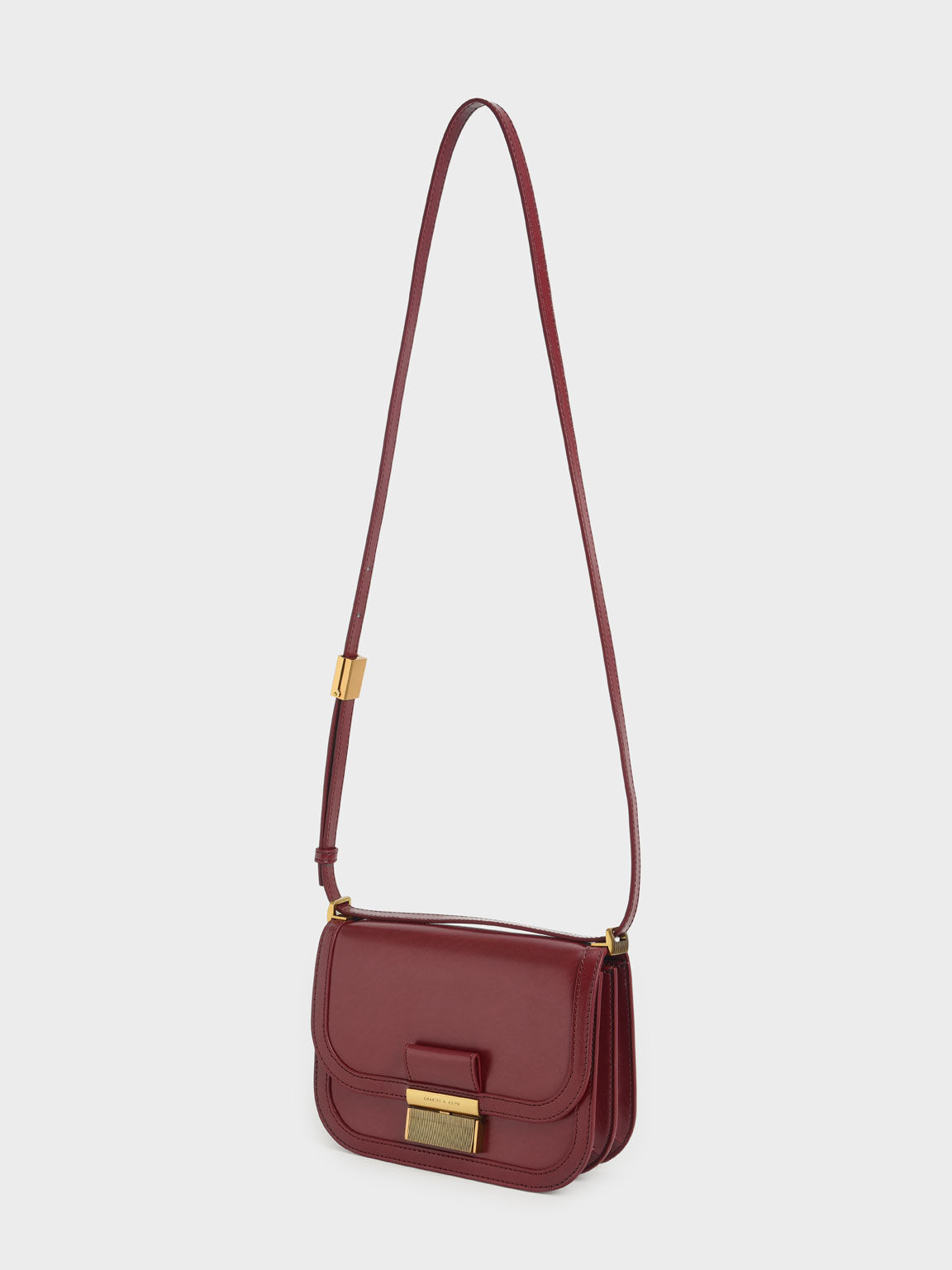 Charles and keith maroon bag best sale