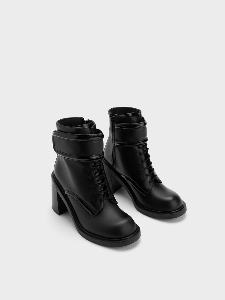 Rosalie Leather Ankle Boots, Black, hi-res