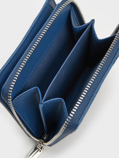 Anthea Contrast-Trim Denim Wallet, Denim Blue, hi-res