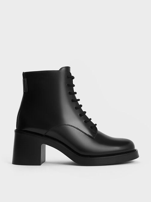 Hester Block Heel Ankle Boots, Black Box, hi-res