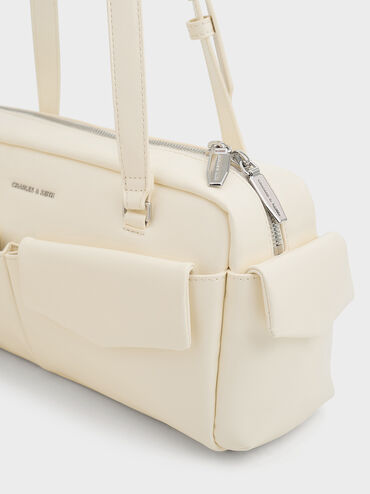 Bolso alargado Rachel multibolsillos, Crema, hi-res