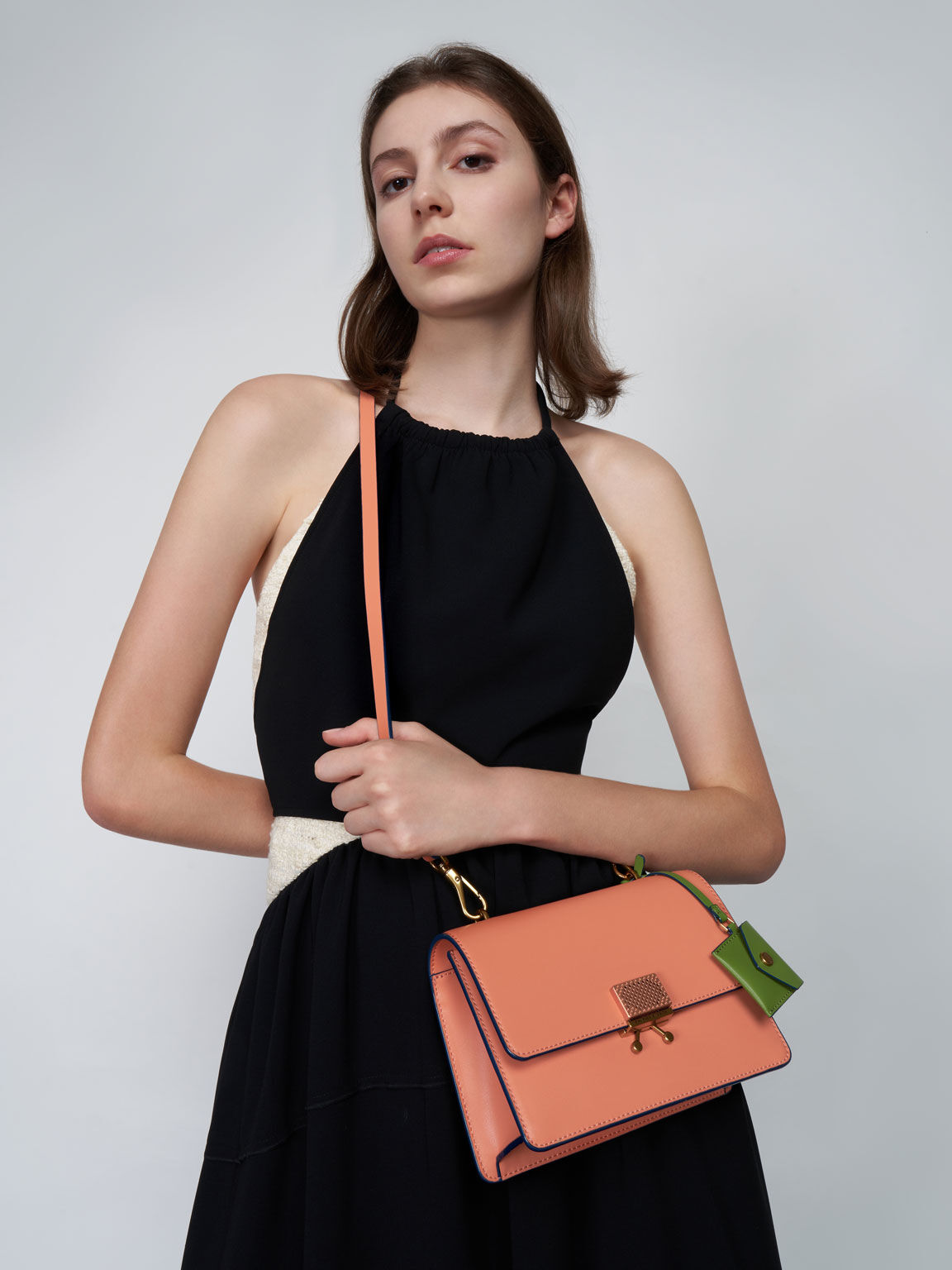 Twisty Shoulder Bag, Orange, hi-res