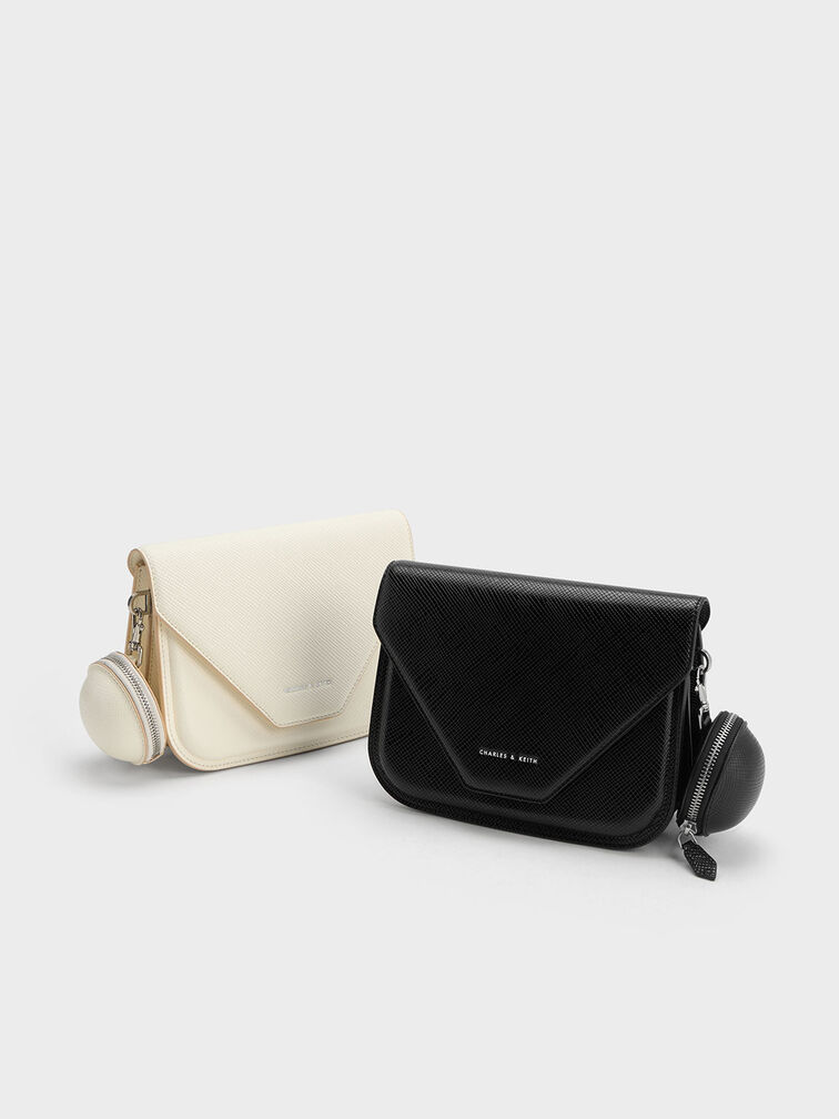 Kay Front Flap Crossbody Bag, Noir, hi-res