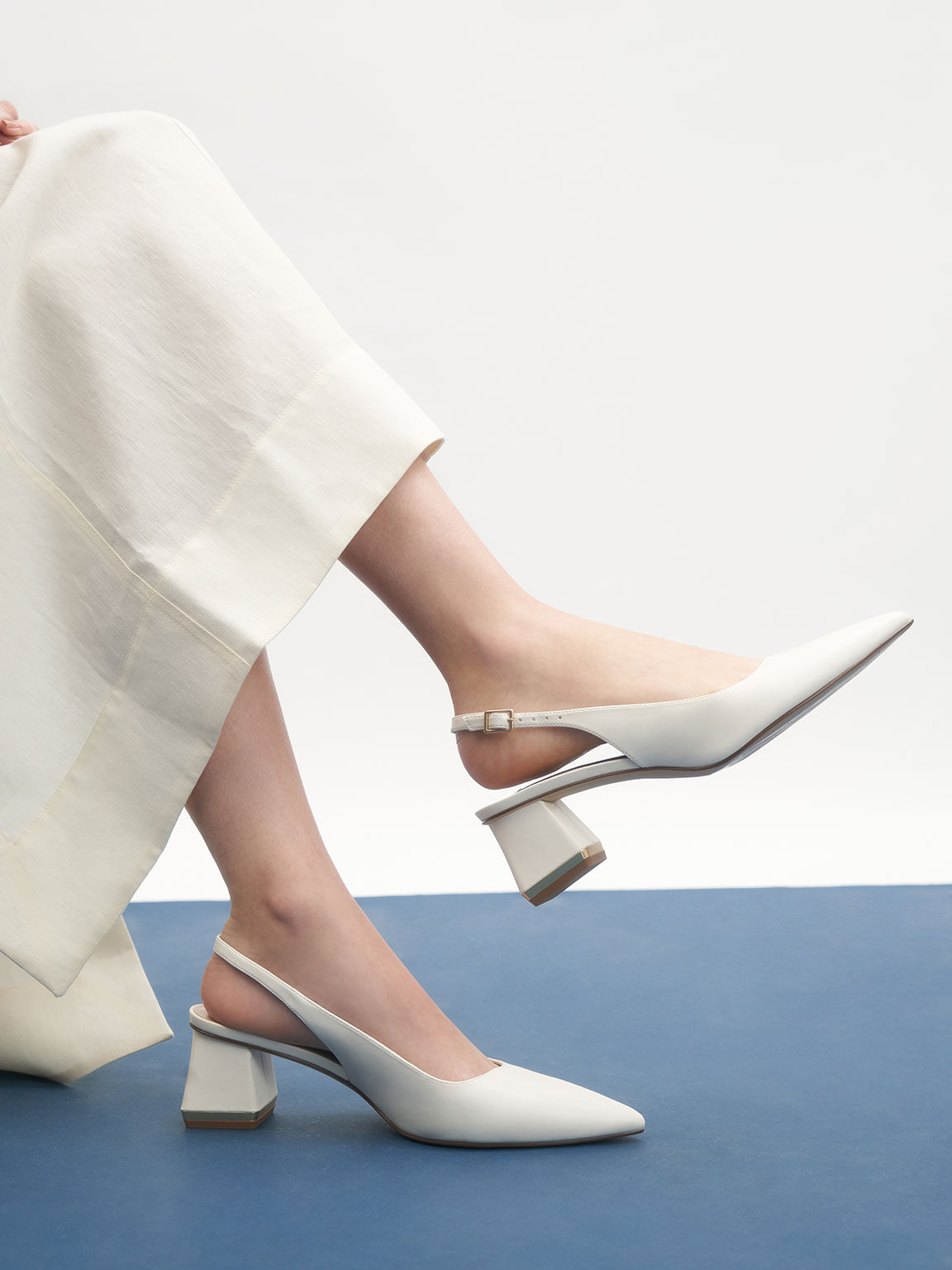 Cream slingbacks