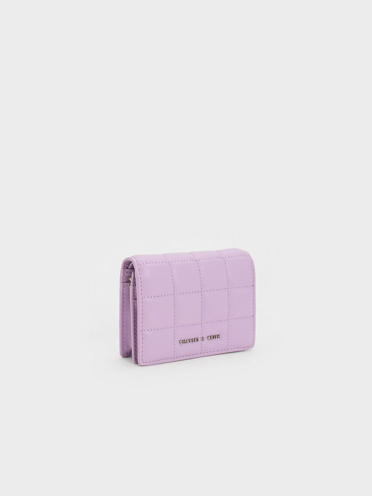 Quilted Mini Short Wallet - Lilac