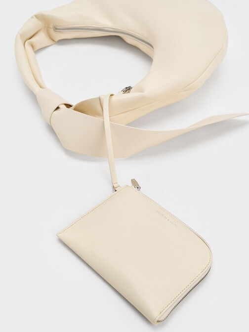 Toni Knotted Crescent Hobo Bag, Chalk, hi-res