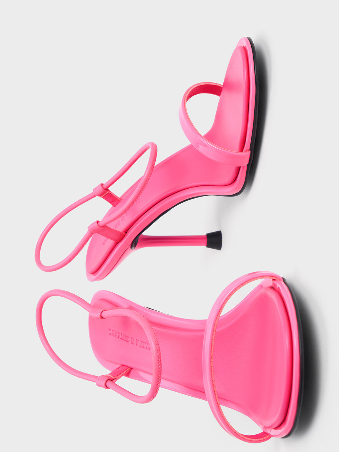 Pink Stiletto Heel Ankle Strap Pumps CHARLES KEITH KH