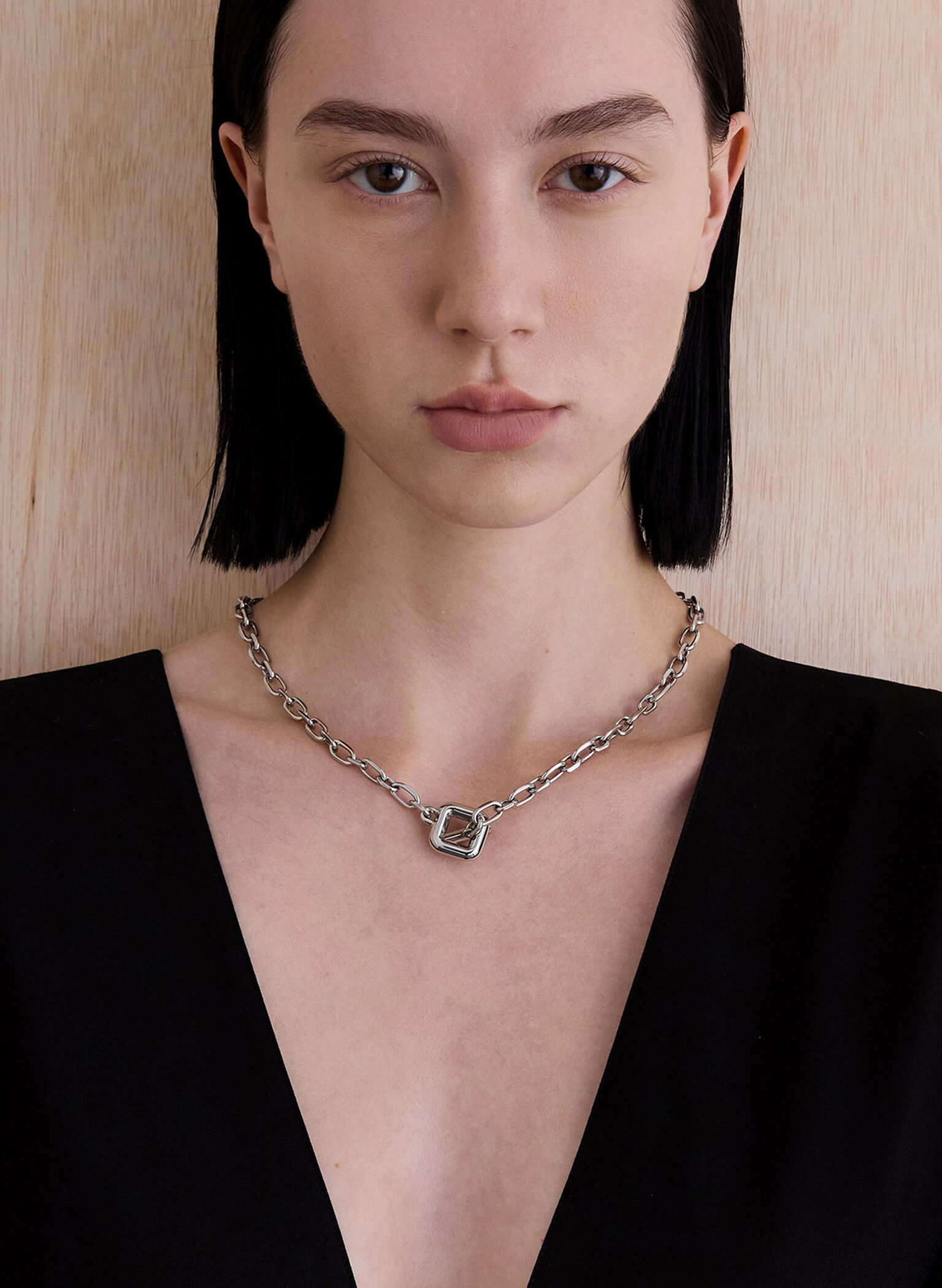 Toggle-Clasp Chain-Link Necklace, Silver, hi-res