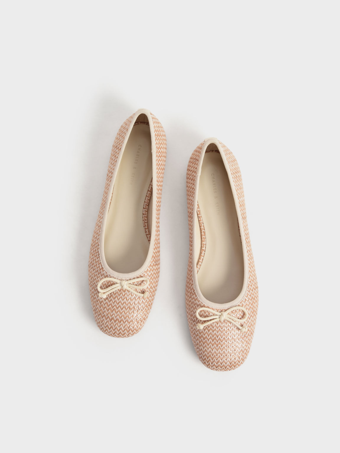 Bow Ballerina Pumps, Beige, hi-res