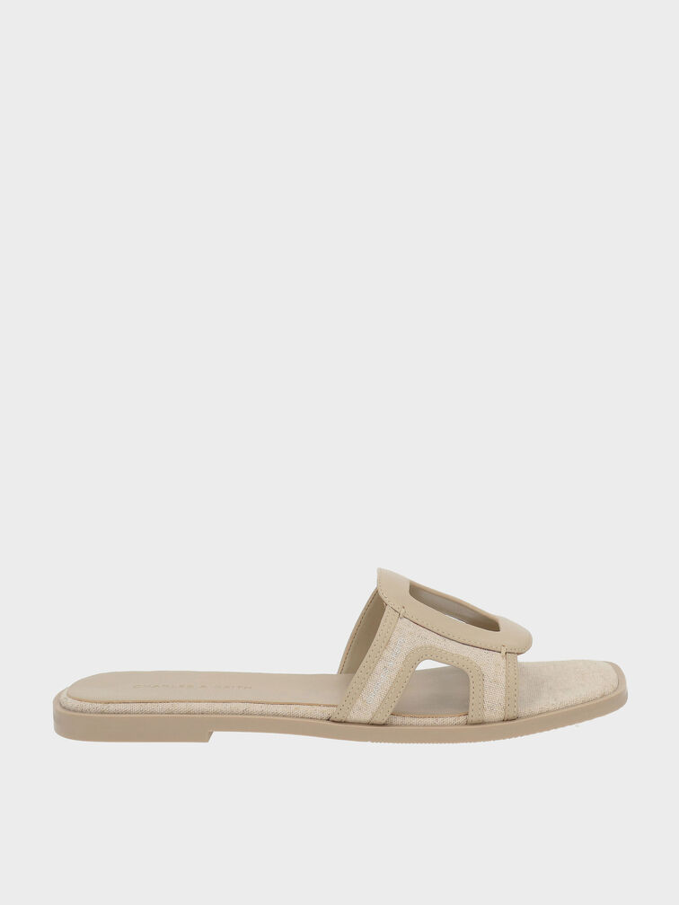 Sandalias de lino con aberturas Easley, Gris pardo, hi-res