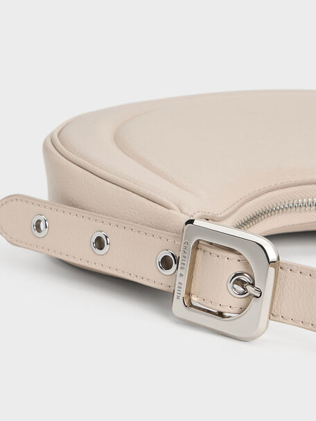 Petra Curved Shoulder Bag, Oat, hi-res