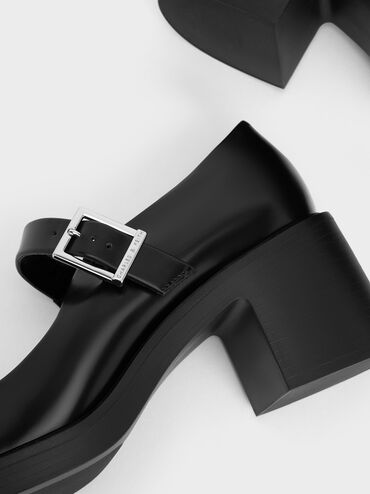 Hester Mary Jane Block-Heel Pumps, Black Box, hi-res