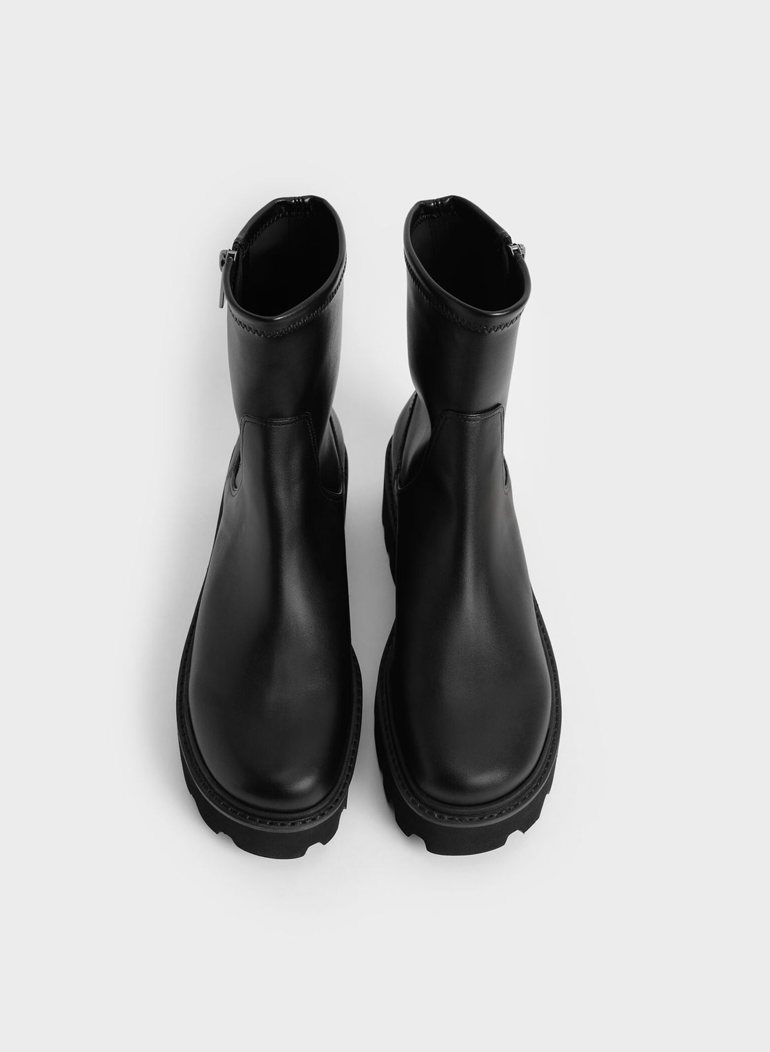 Black Side-Zip Ankle Boots - CHARLES & KEITH US