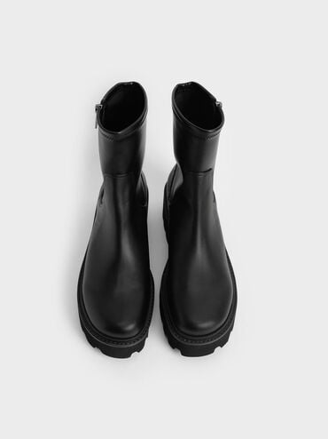 Side-Zip Ankle Boots, Black, hi-res