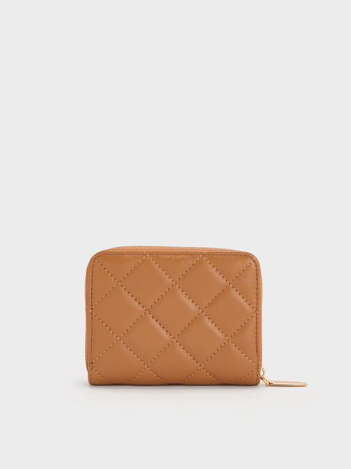 Alva Quilted Zip-Around Wallet, Russet Brown, hi-res