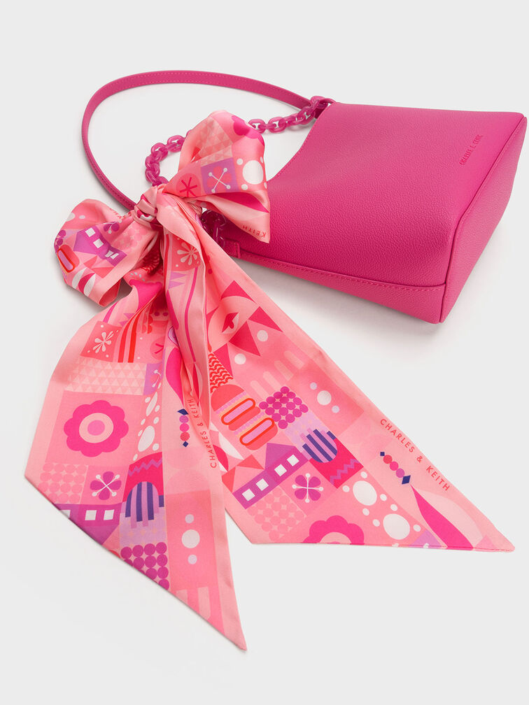 Alcott Scarf Bucket Bag, Fuchsia, hi-res