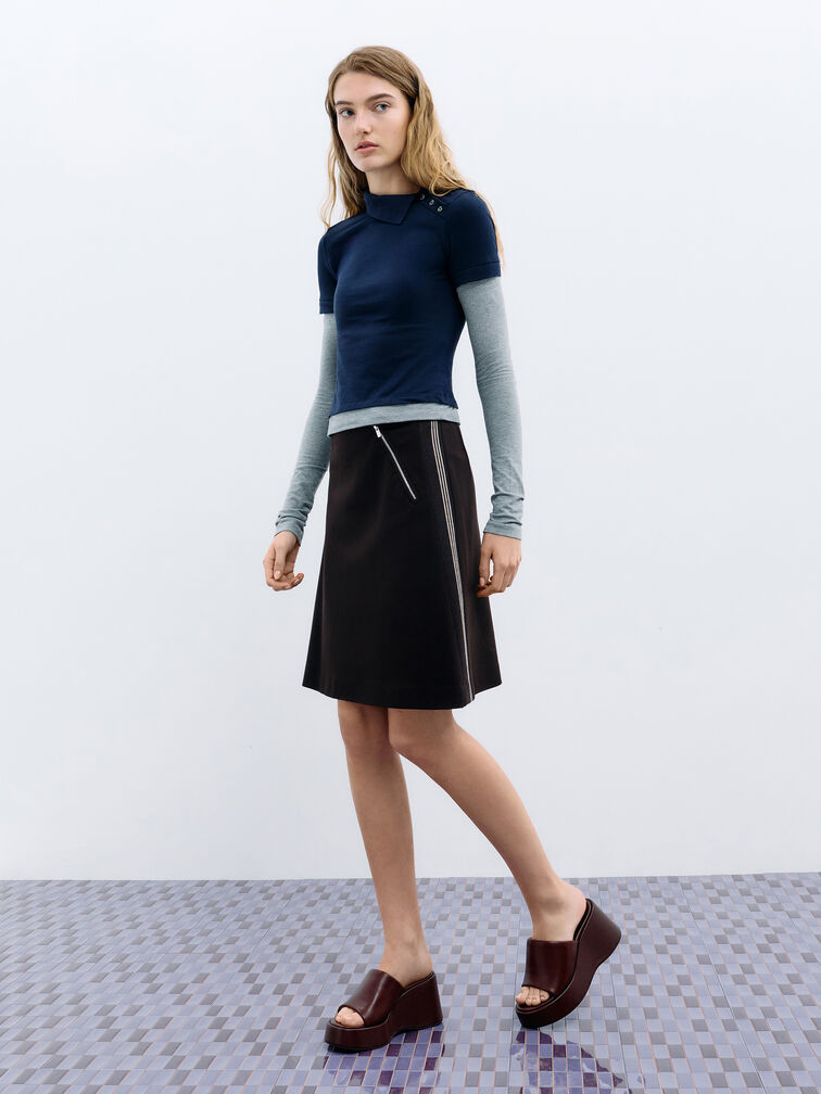 Wide-Strap Platform Wedges, Burgundy, hi-res