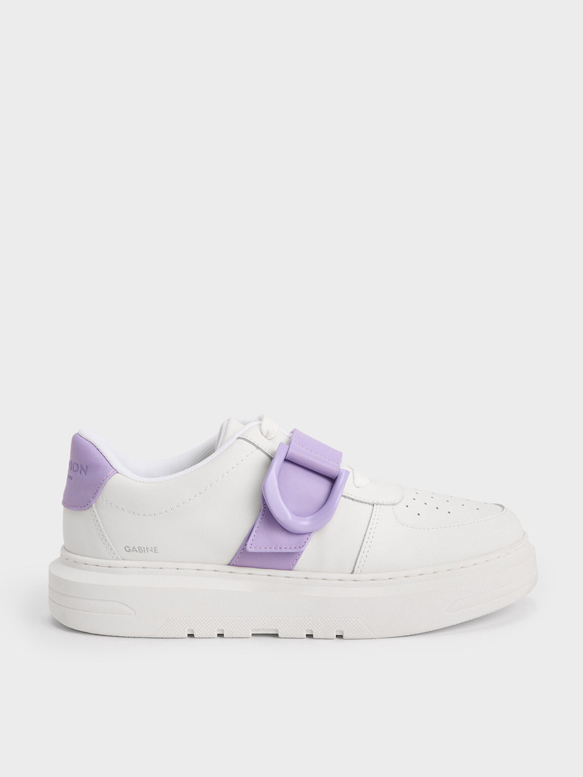Gabine Leather Low-Top Sneakers, Lilac, hi-res