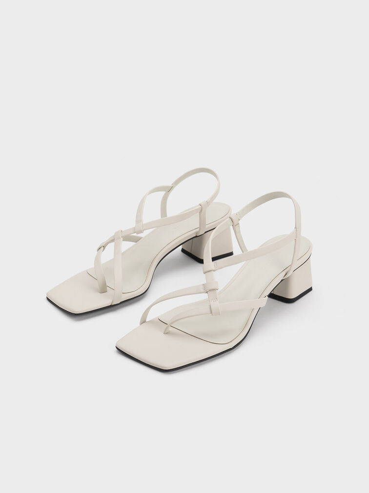 Asymmetric Interwoven Thong Sandals, Chalk, hi-res