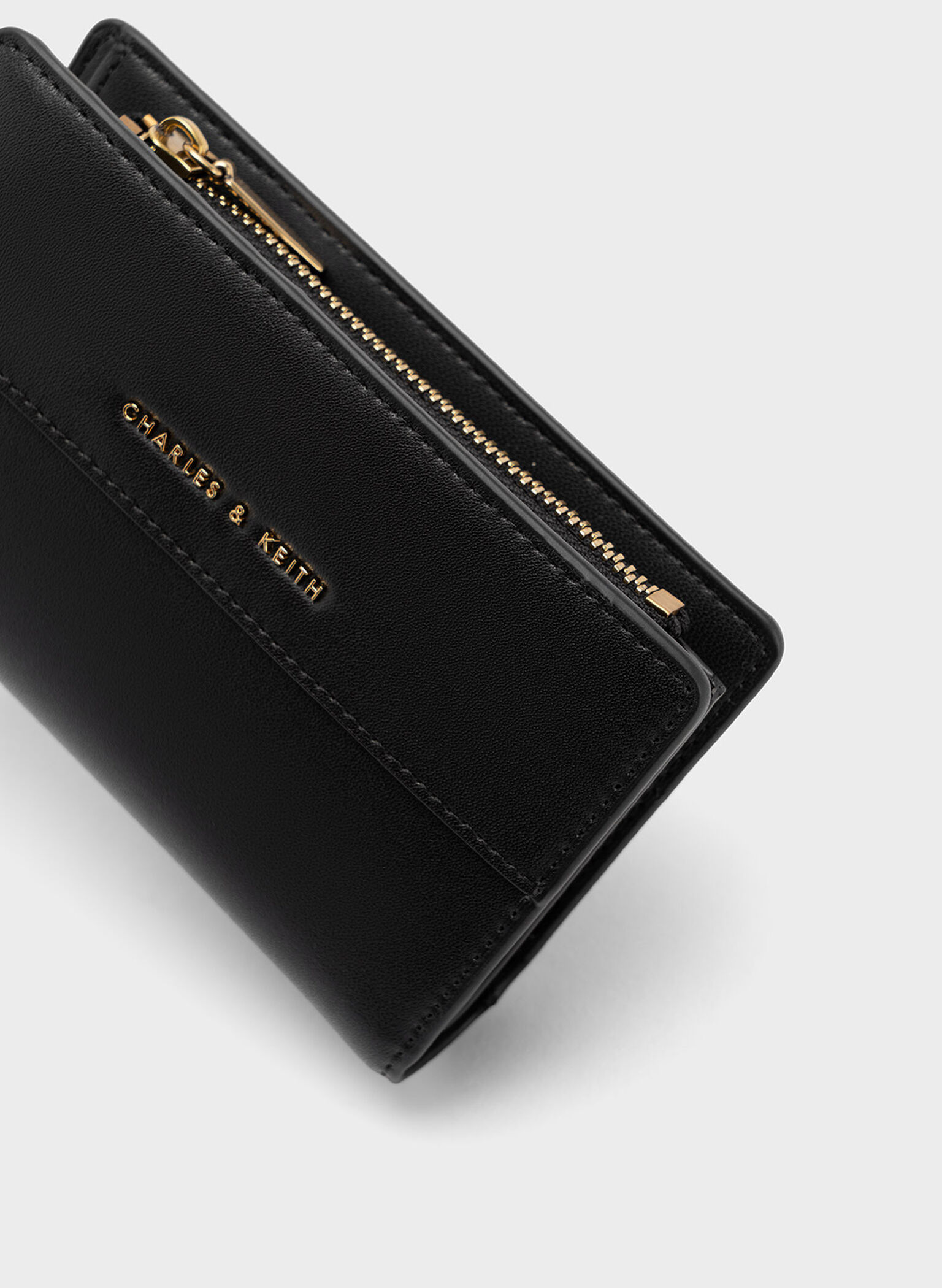 Cadence Top-Zip Wallet, Black, hi-res