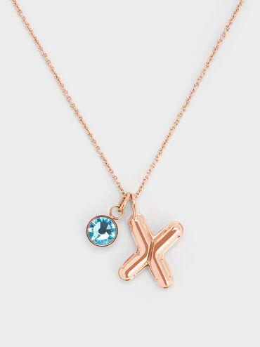 Alphabet 'X' Charm, Rose Gold, hi-res