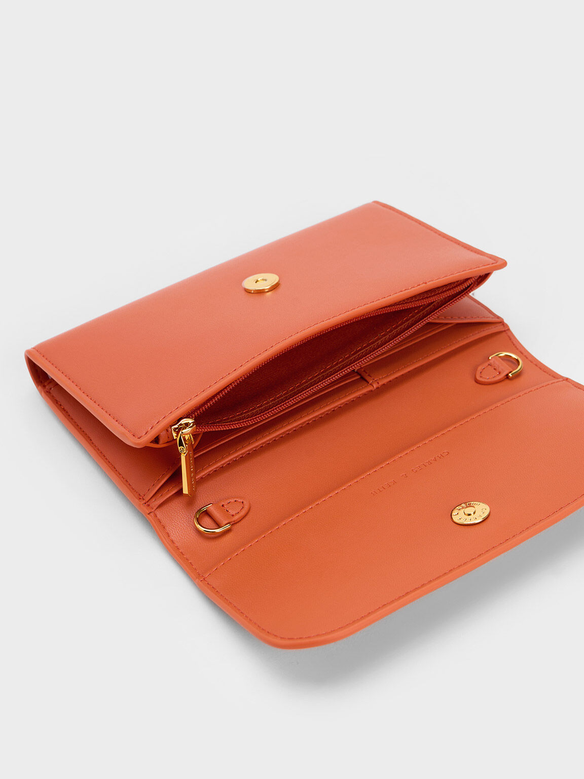 Orange Front Flap Long Wallet CHARLES & KEITH MO