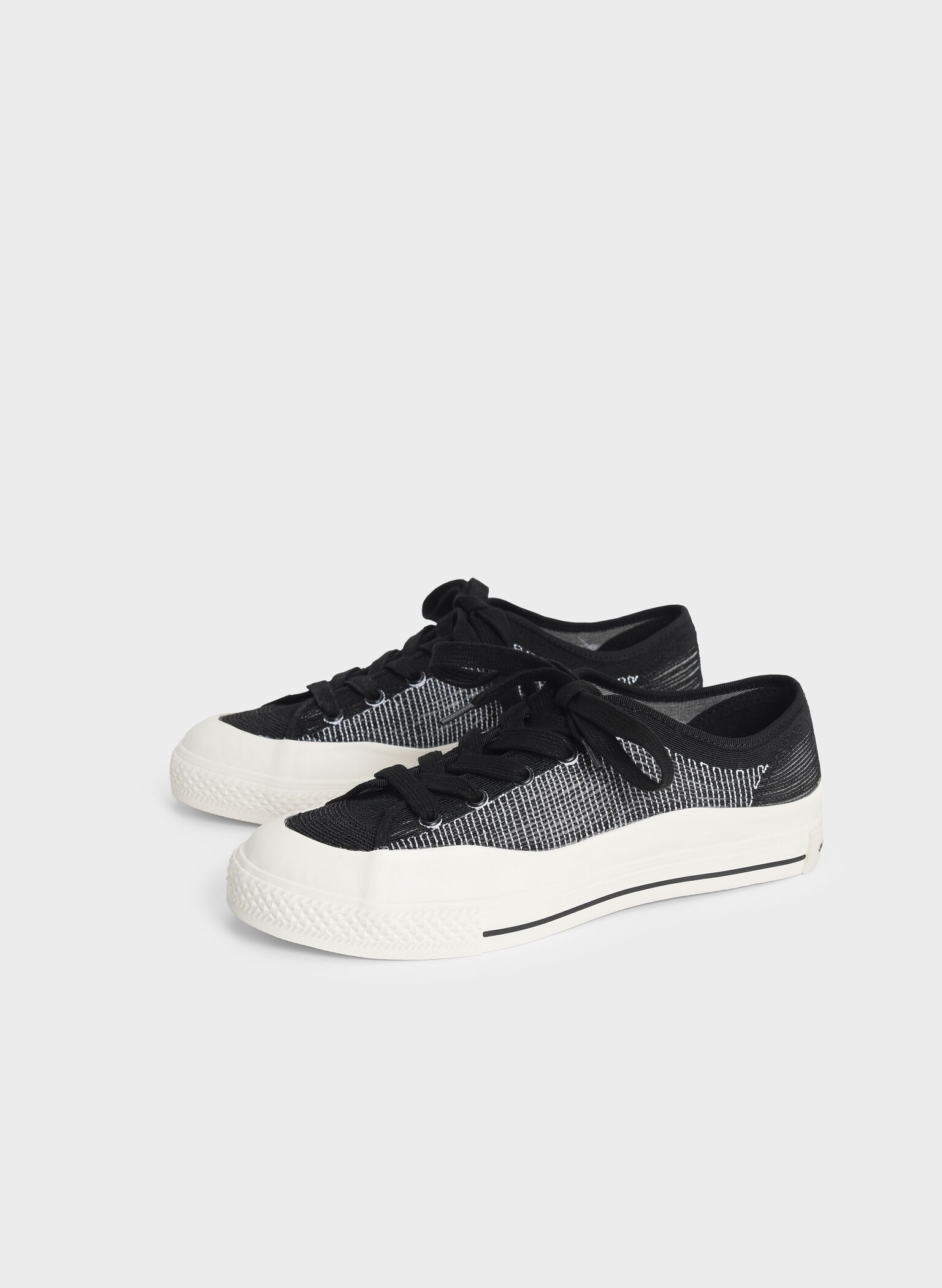Black Knitted Low-Top Sneakers - CHARLES & KEITH SG