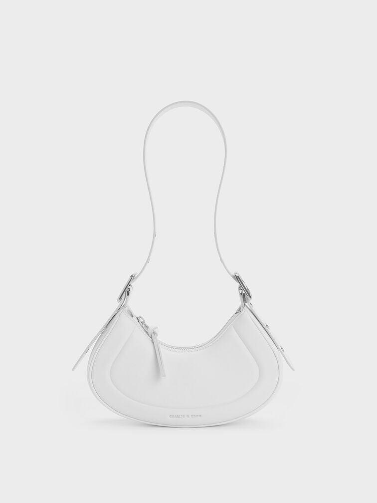 Petra Curved Shoulder Bag - White