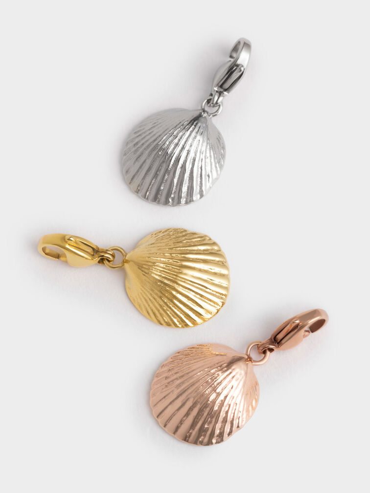 Cockle Seashell Charm, Rose Gold, hi-res