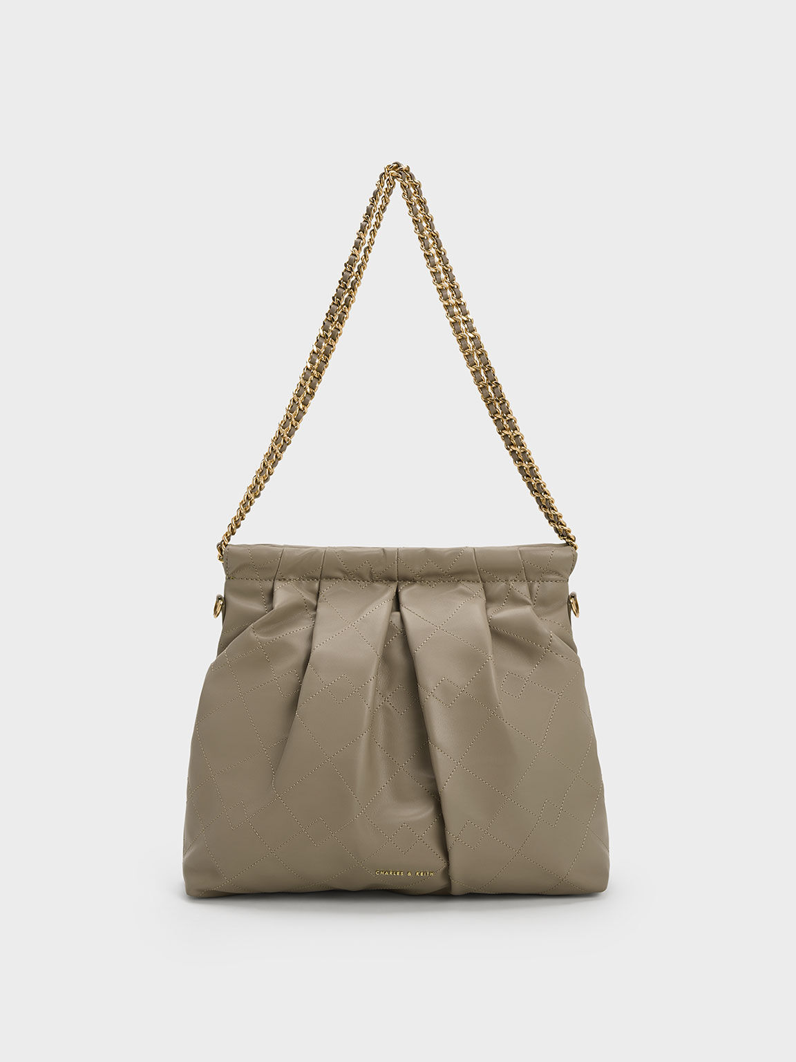 Duo Double Chain Hobo Bag, Taupe, hi-res