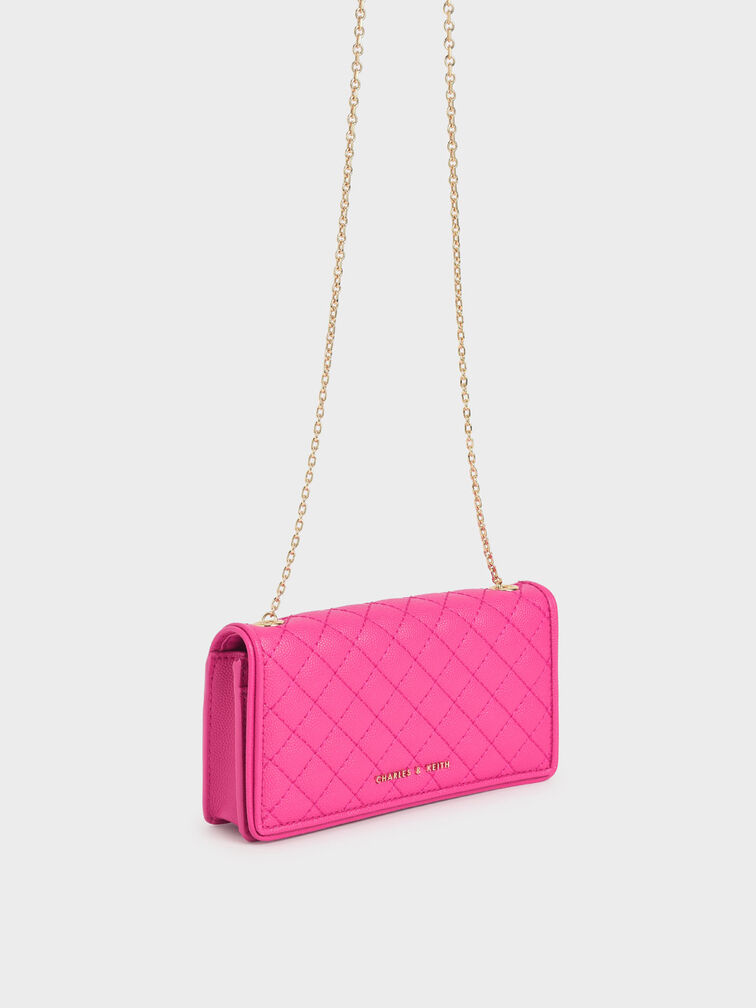Fuchsia Quilted Pouch - CHARLES & KEITH SG