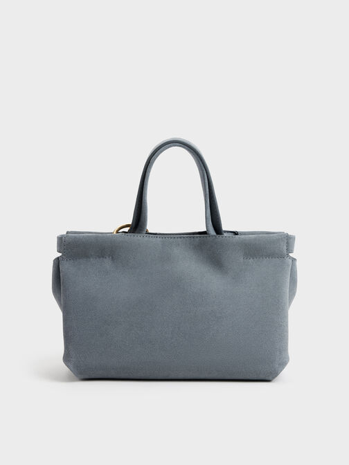 Mini Zephyr Tassel Tote Bag, Smoky Blue, hi-res
