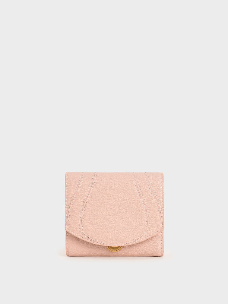 Push-Lock Mini Wallet, Pink, hi-res