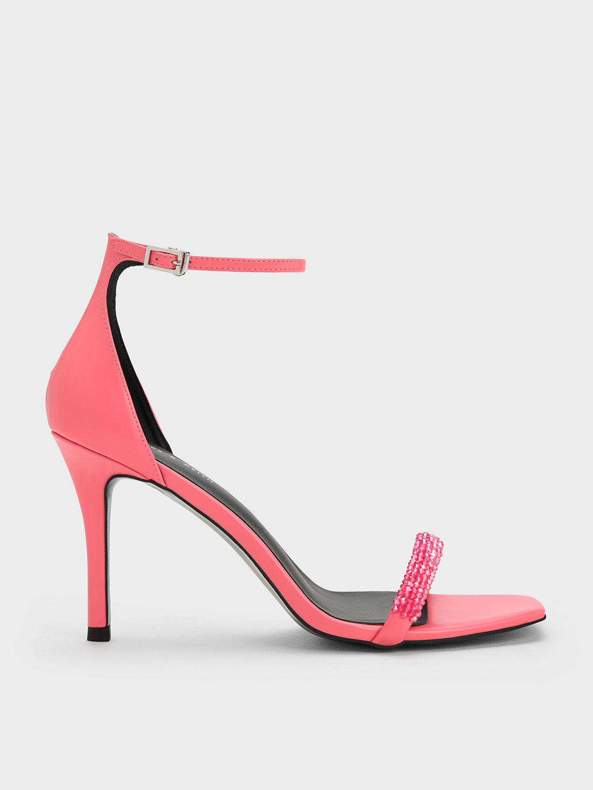 Pink Beaded Strap Heeled Sandals CHARLES KEITH OM