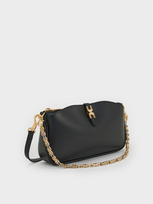 Adalyn Chain Shoulder Bag, Black, hi-res